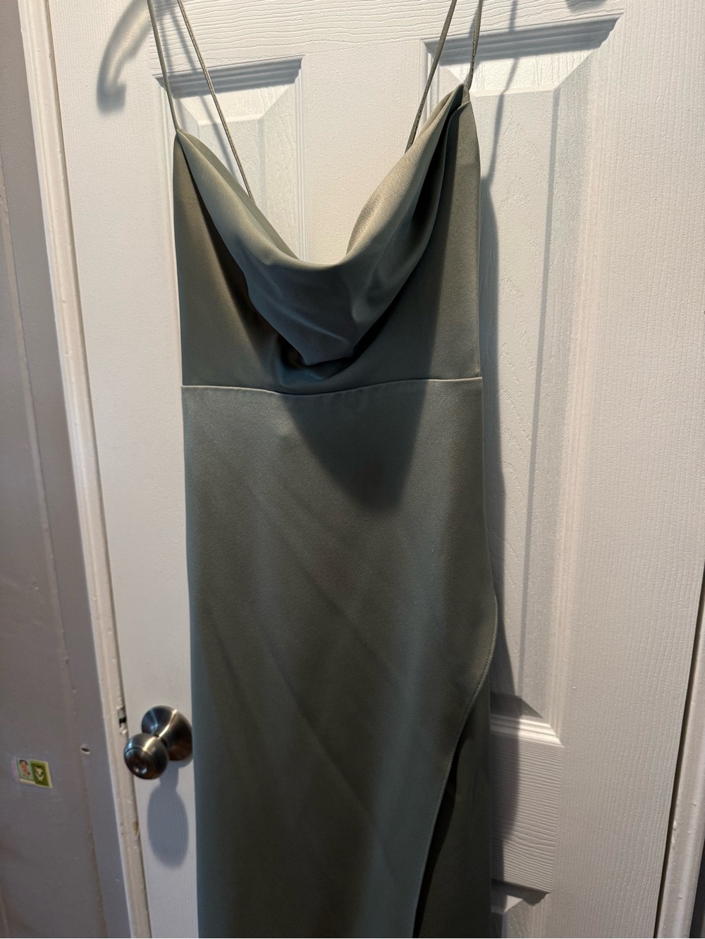 BHLDN Strapless Cowl Slip Dress in Sage